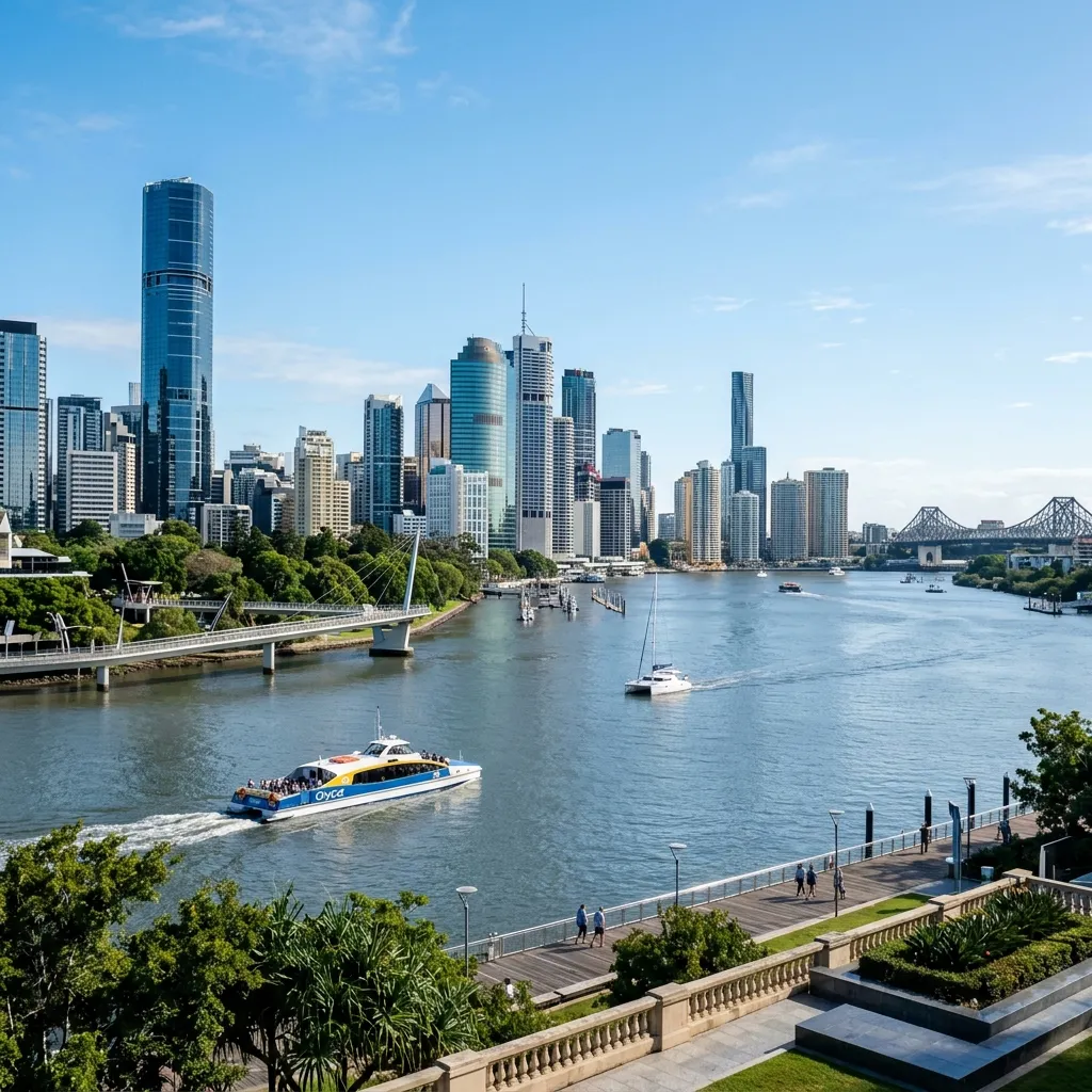 Brisbane cityscape at twilight